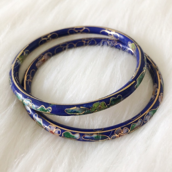 Cloisonné Bangle Bracelets - Picture 1 of 1